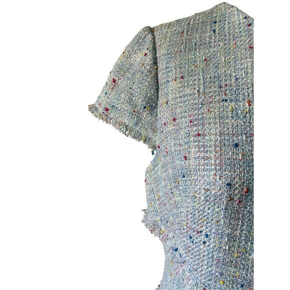 NEW Eliza J Tweed Sheath Mini Dress size 8 Blue Short Sleeve - Picture 12 of 13